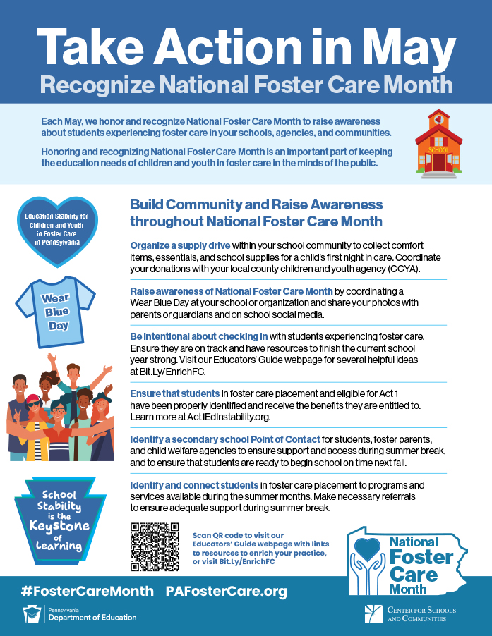 screenshot of 2025 National Foster Care Awareness Month Information Flyer